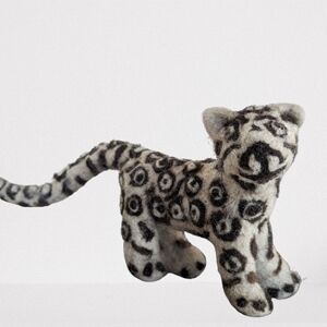 Snow Leopard made of sheep wool